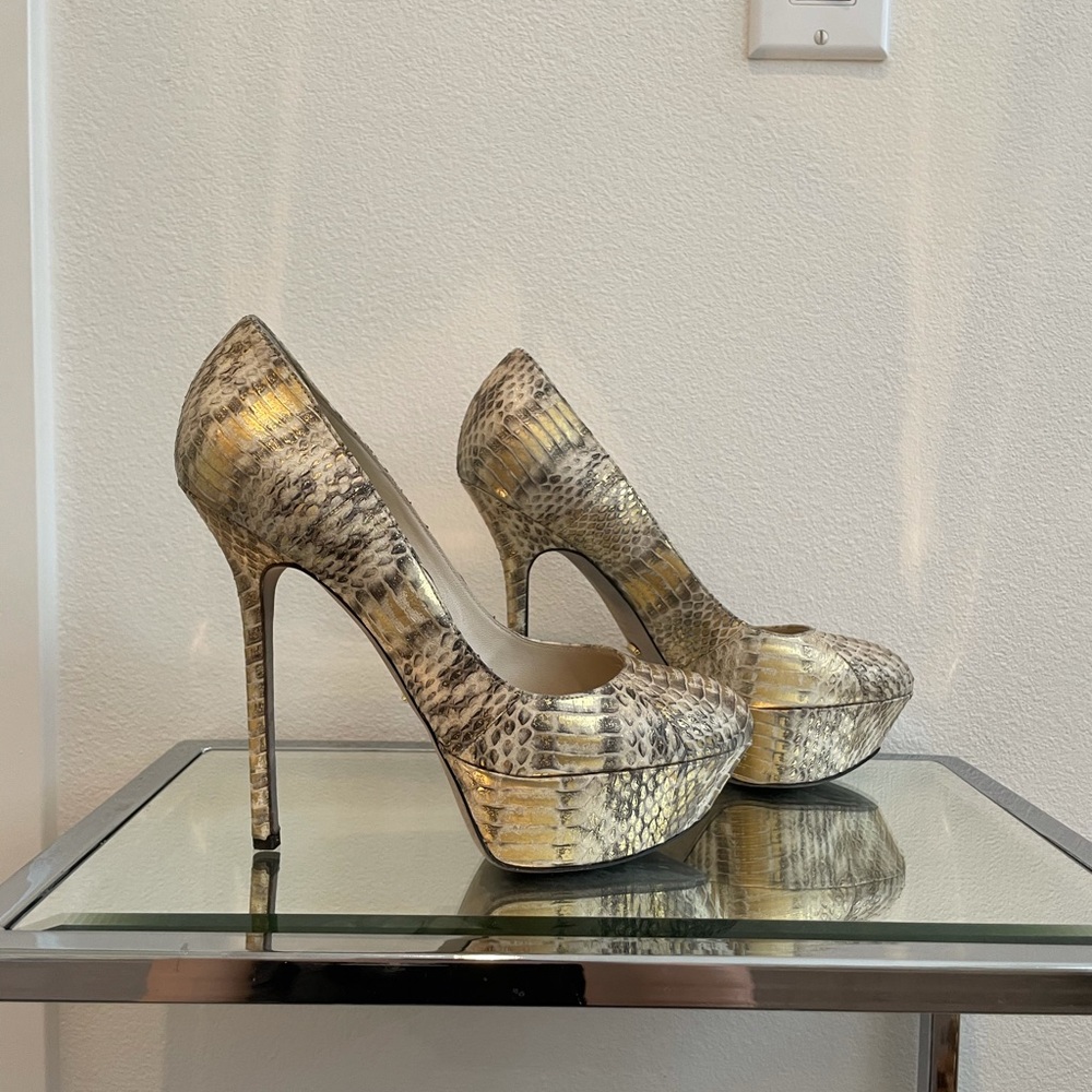 Sergio Rossi snake skin pumps